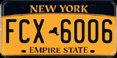NY license plate FCX6006