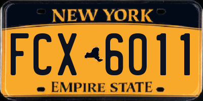 NY license plate FCX6011