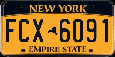 NY license plate FCX6091