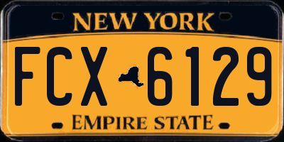 NY license plate FCX6129
