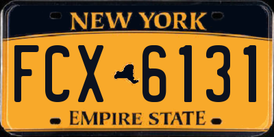 NY license plate FCX6131