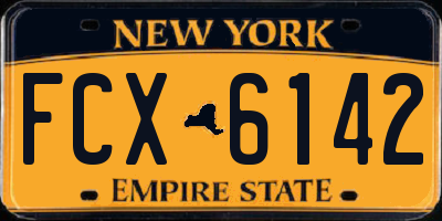 NY license plate FCX6142