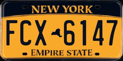 NY license plate FCX6147
