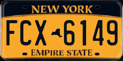 NY license plate FCX6149