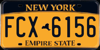 NY license plate FCX6156