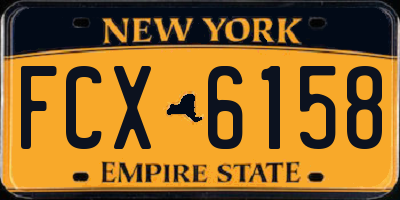 NY license plate FCX6158
