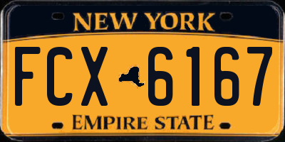 NY license plate FCX6167