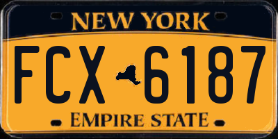 NY license plate FCX6187