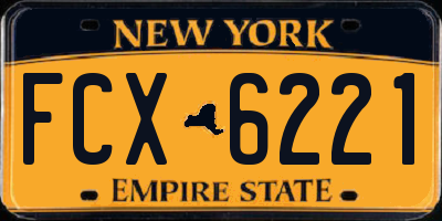 NY license plate FCX6221
