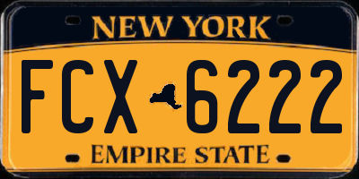 NY license plate FCX6222