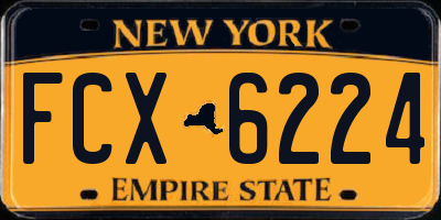 NY license plate FCX6224