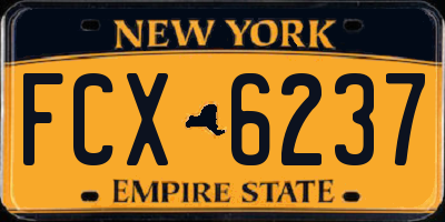 NY license plate FCX6237