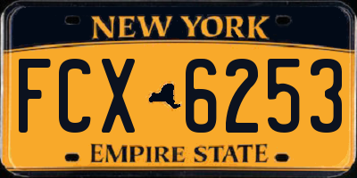 NY license plate FCX6253
