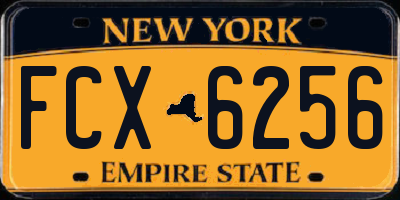 NY license plate FCX6256