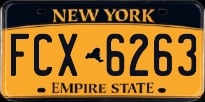 NY license plate FCX6263