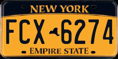 NY license plate FCX6274