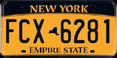 NY license plate FCX6281