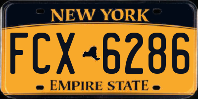 NY license plate FCX6286