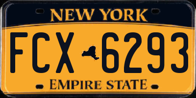 NY license plate FCX6293