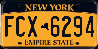NY license plate FCX6294