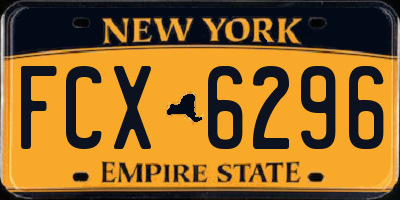 NY license plate FCX6296