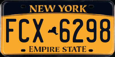 NY license plate FCX6298