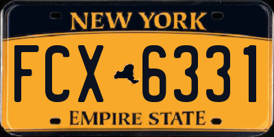 NY license plate FCX6331