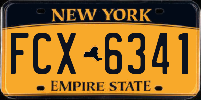 NY license plate FCX6341
