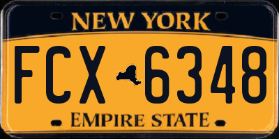 NY license plate FCX6348
