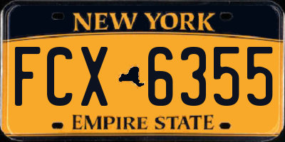 NY license plate FCX6355