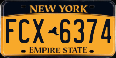 NY license plate FCX6374