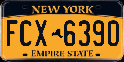 NY license plate FCX6390