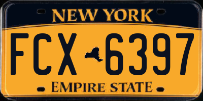 NY license plate FCX6397