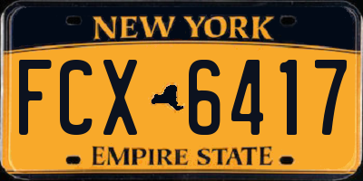 NY license plate FCX6417