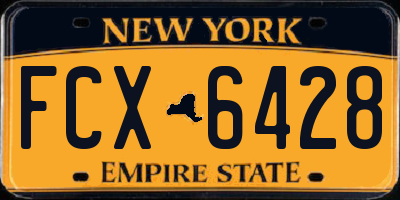 NY license plate FCX6428