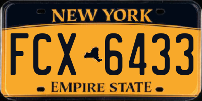 NY license plate FCX6433