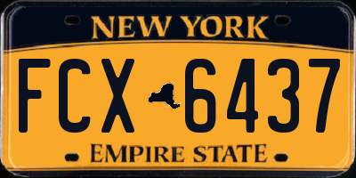 NY license plate FCX6437