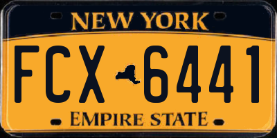 NY license plate FCX6441