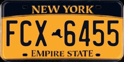 NY license plate FCX6455