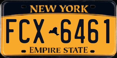 NY license plate FCX6461