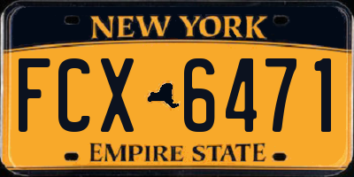 NY license plate FCX6471