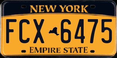 NY license plate FCX6475