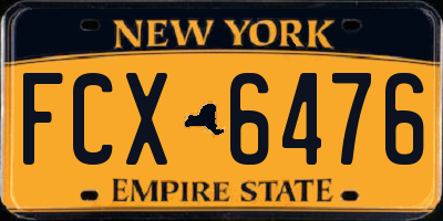 NY license plate FCX6476