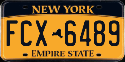 NY license plate FCX6489