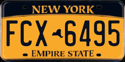 NY license plate FCX6495