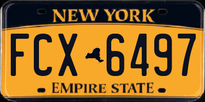 NY license plate FCX6497