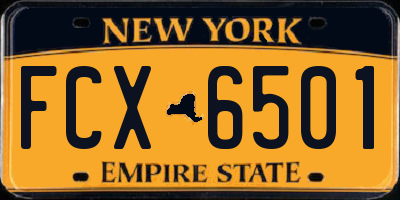 NY license plate FCX6501