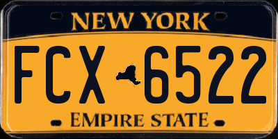 NY license plate FCX6522
