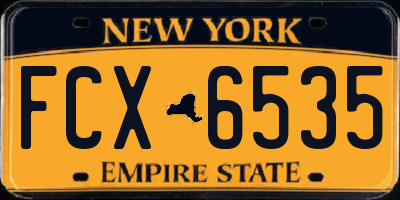 NY license plate FCX6535