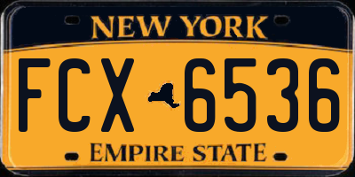 NY license plate FCX6536